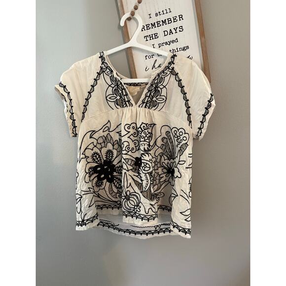 Anthropologie Vanessa Virginia Embroidered Rheya Blouse Size 6 - Picture 4 of 6